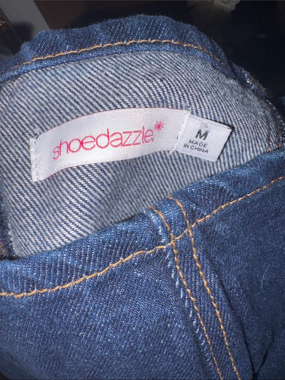 Shoe Dazzle Dark Blue Denim Top with back Zipper - Picture 4 of 4